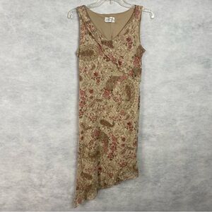 Giorgio Fiorlini Sleeveless Dress Small Multi Asymmetrical Cottagecore Romantic